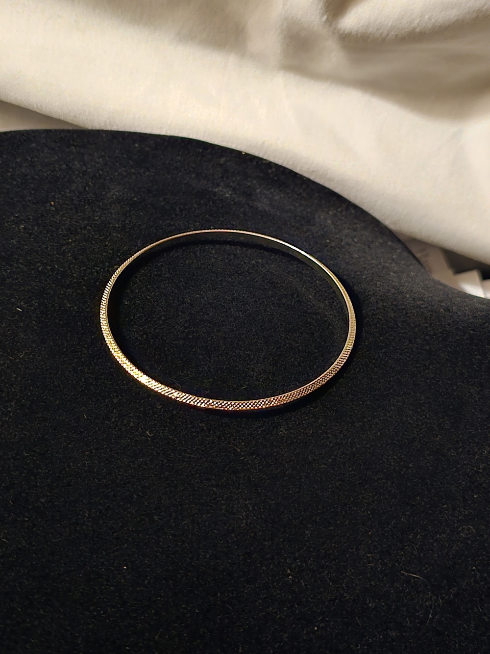 Elegant Gold Tone Textured Bangle Bracelet